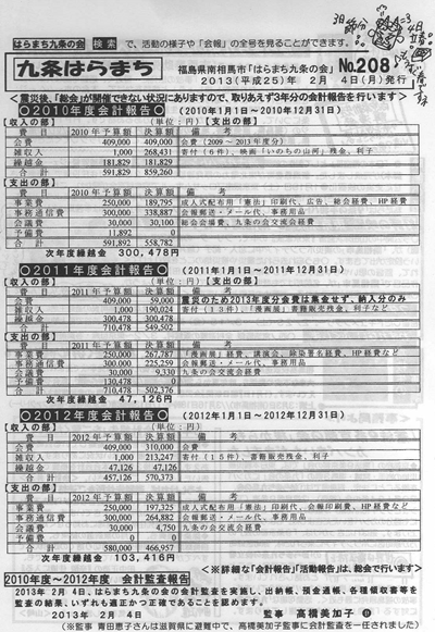 会報208号
